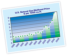 US National Gas Wellhead Price per 1000 cu ft
